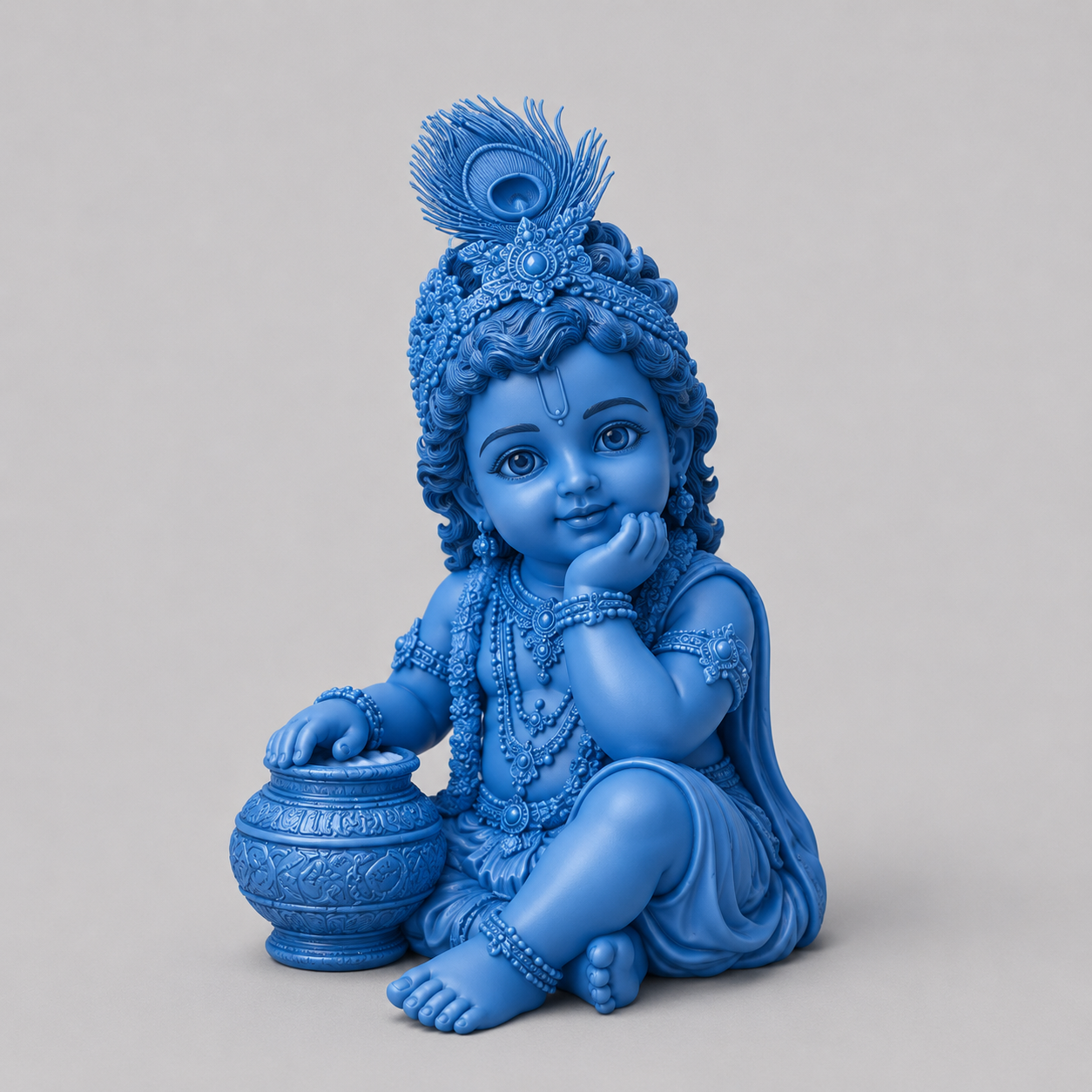 Krishna Sitting With Matki 3D Model (5 Inch)